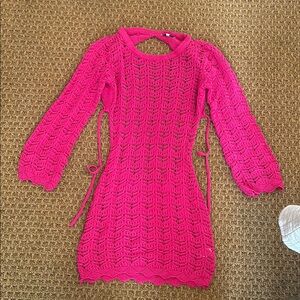 Pink Crochet Beach Dress